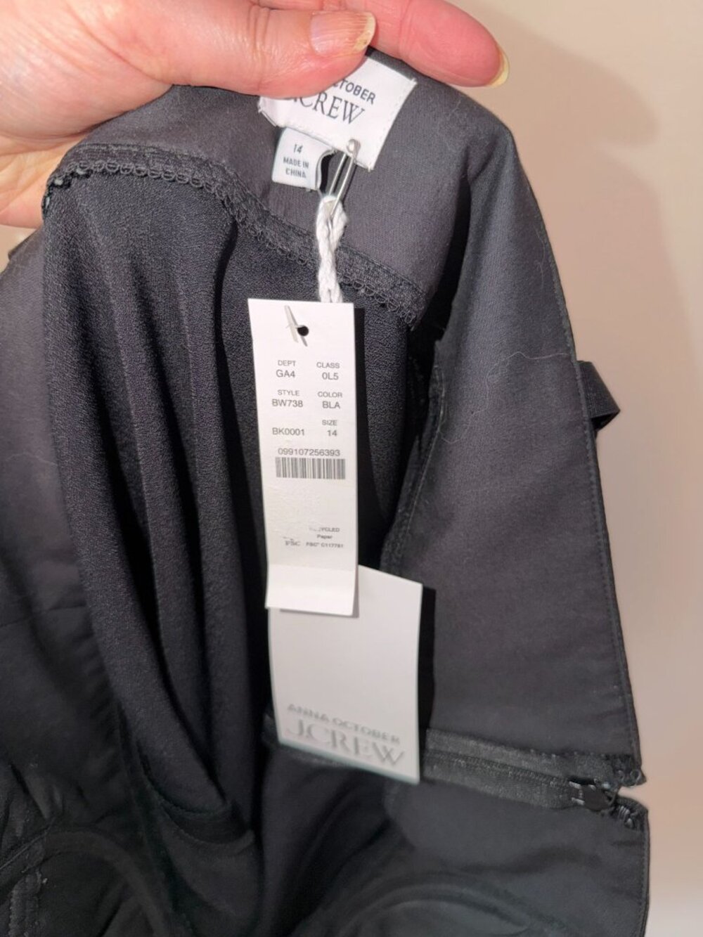 Anna October x J.Crew Black Lingerie Silk Satin Dress 14 NWT Bra Cup Corset Midi - Picture 5 of 8